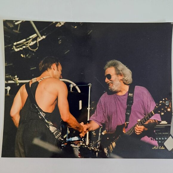 Jerry Garcia & Bob Weir Concert Photo By Rob Cohn 8x10 Glossy Print Musicians Sh - Picture 15 of 15